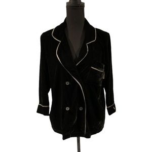 Women's Black Velvet Pajama Top